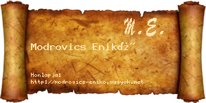 Modrovics Enikő névjegykártya